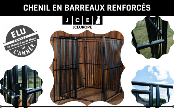Chenil Extérieur pour Chien 300 X150X183 en barreaux métalliques renforcés avec Porte | Box de détente & d'attente Grand Chien et Chien de Chasse | Kit Préfabriqué Professionnelle - Lucky Dog
