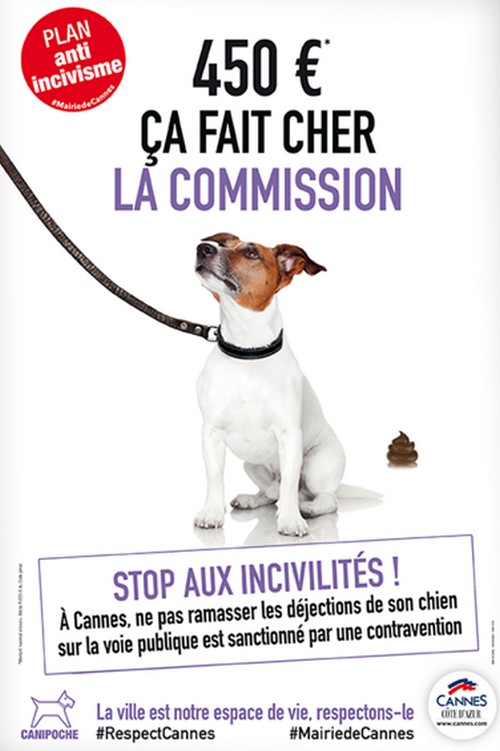 Affiche Collectivités Déjections canines CANNES