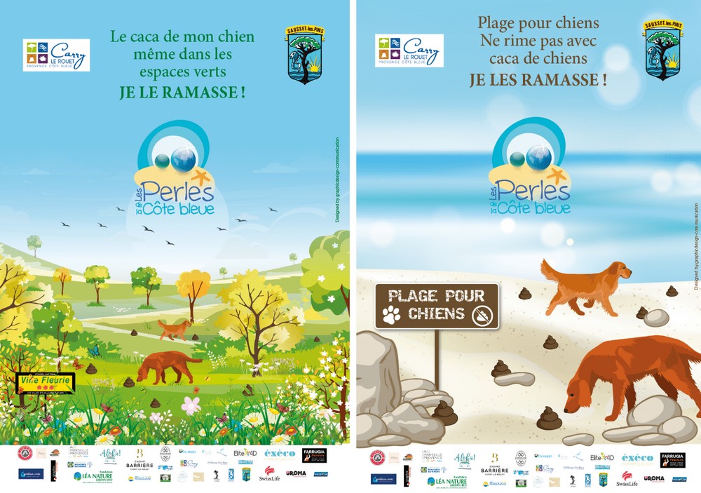 Déjections canines plages affiche