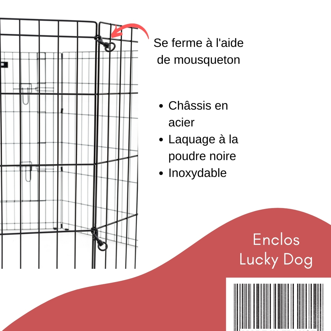 Chien Enclos Parc de Jeu Pliable Avec Couverture 183x93 Lucky Dog