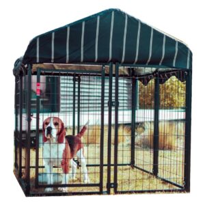 Chenil et box de détente pour chien carré 120 x 120 x 132 cm - Lucky Dog