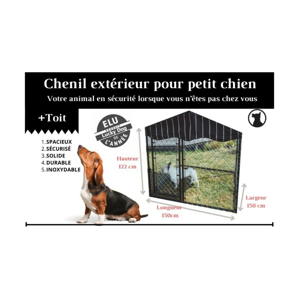 Enclos d'attente et de détente pour Chien en Kit - 300 / 300 / 183-  Treillis soudés - Lucky Dog - JCEurope