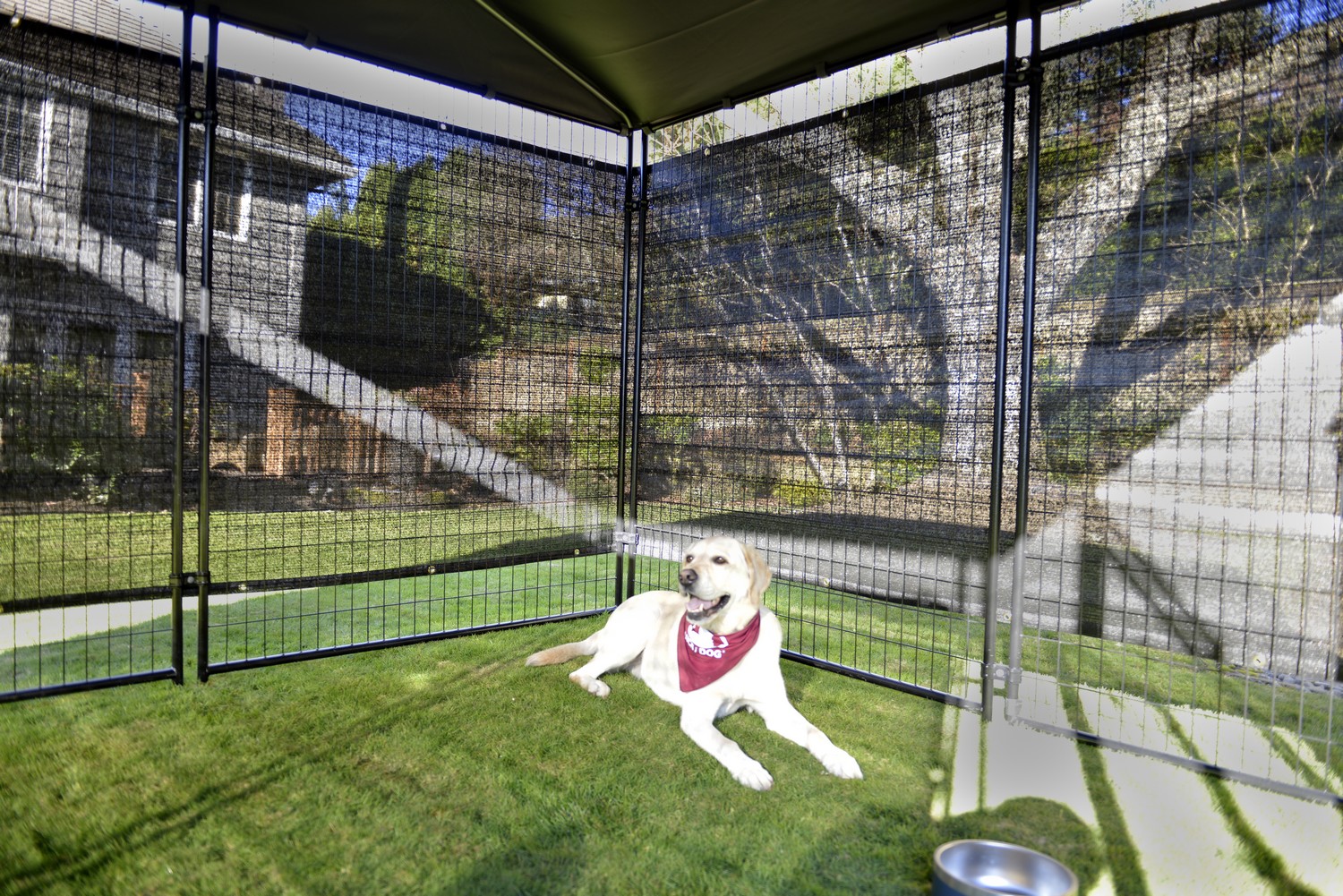 Helloshop26 - Chenil extérieur cage enclos parc animaux chien extérieur  avec toit pour chiens 8 x 4 x 2 m 02_0000458 - Clôture pour chien - Rue du  Commerce
