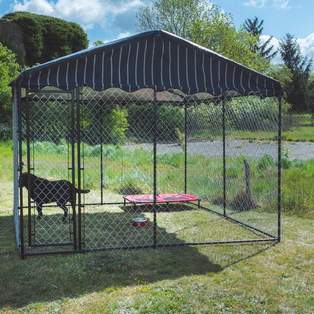 Chenil pour chien - en grillage souple - modulable - porte 100cm